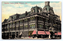 Postcard Bucklen Opera House Elkhart Indiana IN c.1914 Owl Cigars Drug Store - £3.54 GBP