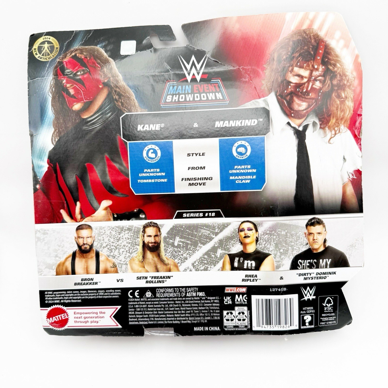 WWE Kane Vs Mankind 2 Pack 6" Mattel Wrestling Action Figures Minor Wear Box Item image 2
