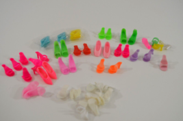 Barbie Doll Clone Sandals Plastic Shoes Lot of 23 &amp; Singles Pink White Green - £60.88 GBP