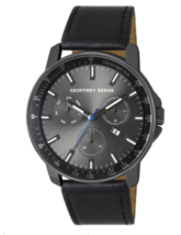 Mens Geoffrey Beene® Gunmetal-Tone Black Strap Watch - GB8193GU - £27.64 GBP