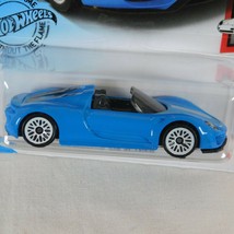 2017 Hot Wheels Porsche 918 Spyder Blue 5/5 Die Cast Toy Car NIB Kids Christmas - £5.42 GBP