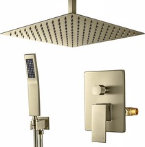 Shower System Ceiling Mounted 12-Inch Rain Shower Head And Handheld Shower Head - £165.04 GBP