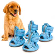 Small Dog Summer Mesh Sandal Shoes Breathable Paw Protectors - Blue Size 5 - £11.72 GBP