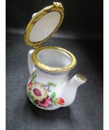 Chinese ceramic trinket jewelry box teapot shape  3.25&quot; - $24.75
