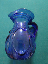 Richard Harkness Studio Glass Historical Repro Redford Blue Pitcher 7&quot; Rare - £106.81 GBP