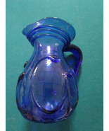 RICHARD HARKNESS STUDIO GLASS HISTORICAL REPRO  REDFORD BLUE  PITCHER 7&quot;... - $134.63