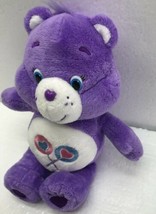 Care Bears Share Bear Plush Teddy Purple Stuffed Animal Lollipop Belly 8in - £13.45 GBP