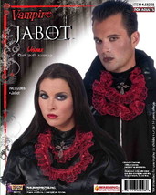 Vampire Unisex Black and Red Jabot with Cross, Goth Cosplay Dracula NEW SEALED - £7.78 GBP