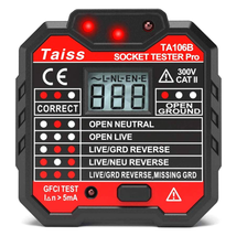 Taiss GFCI Outlet Tester New Advanced Receptacle Tester with Voltage Display 48- - £16.57 GBP