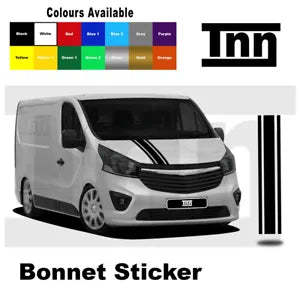Bonnet Stickers Decals Stripes For Vauxhall Vivaro Trafic Primastar SWB LWB - $27.99