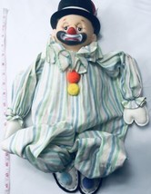 Vintage Clown Large Hate Plastic Sitting Wood Body Rare EUC - £28.35 GBP