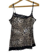Maurices Cami Tank Top Large Animal Leopard Print Lace Trim Y2K Fairy Gr... - $69.99
