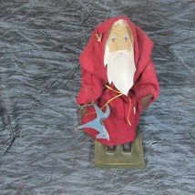 1986 Edna Young Folk Art Shadow Dancer Standing Old Fashion Santa with Tin Face - £18.02 GBP