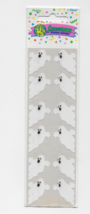 Sandylion Vintage 1990 Fuzzy Ghosts on Brown Background Stickers Strip Sealed  - $59.99
