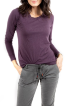 SUNDRY Womens Top Boxy Relaxed Comfortable Casual Aubergine Purple Size S - £29.12 GBP