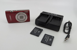 CANON POWERSHOT ELPH 180 Red Camera + 2 Batteries + Dual Charging Unit - £166.01 GBP