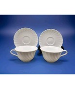 Set 4 Pcs Wedgwood Candlelight Swirl Cup 4.5&quot; Rim &amp; Saucer England  Disc... - $761.39 MXN