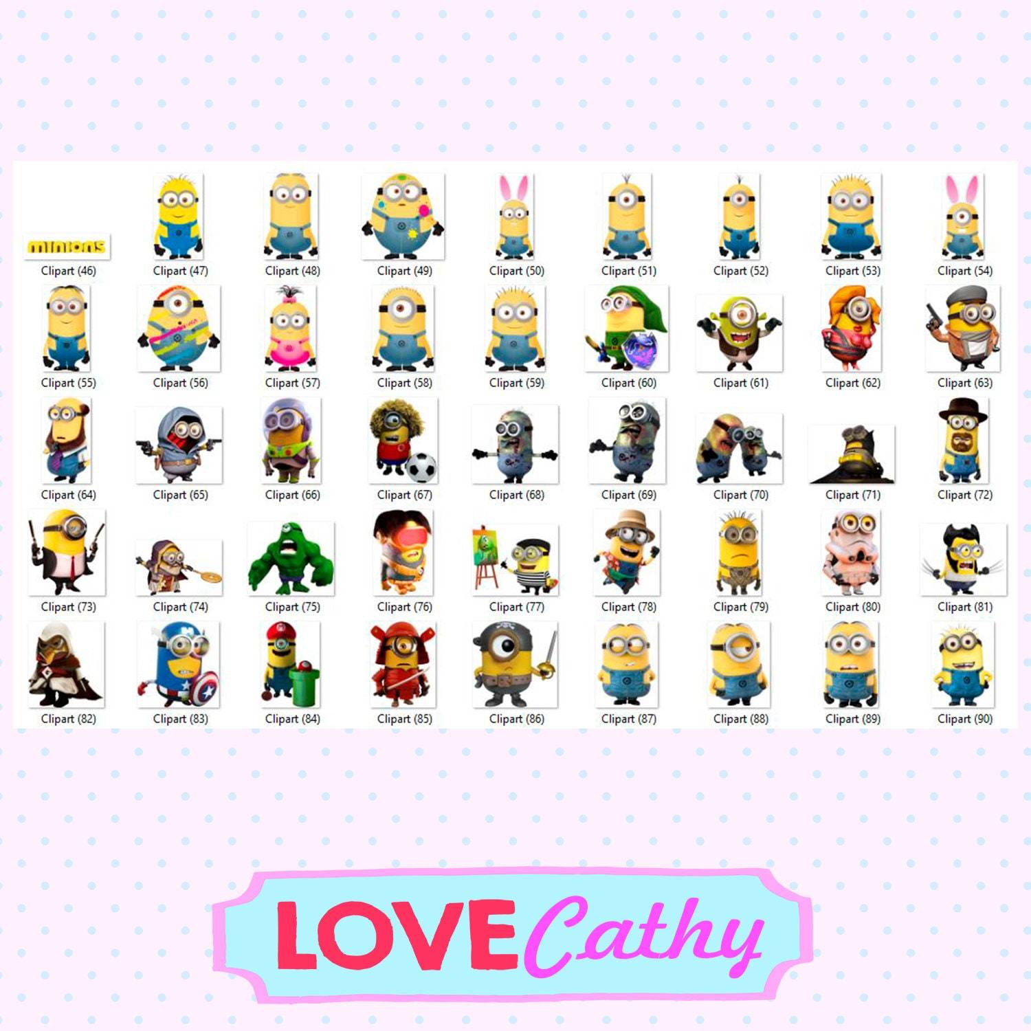 Minions, Clipart Digital, PNG, Printable, Party, Decoration - Scrapbooking
