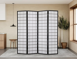 Room Divider, 4 Panel Plum Blossom Shoji Screen , 6FT Folding Chinese Wa... - $3,303.38 MXN