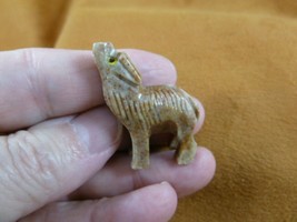 (Y-WOL-12) tan red WOLF coyote wild dog carving SOAPSTONE stone PERU FIG... - £6.85 GBP
