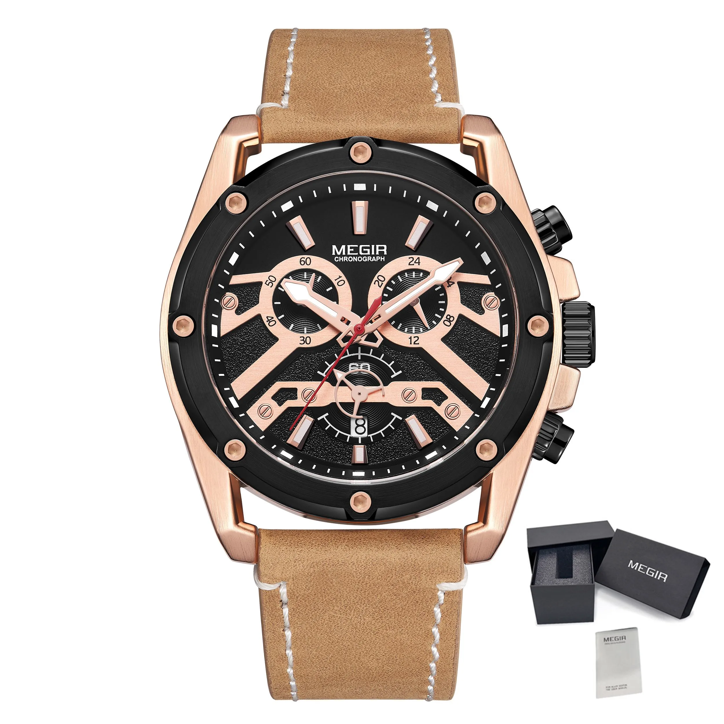 Y sports watches leather quartz casual chronograph man wristwatch waterproof date clock thumb200