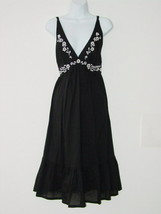 New JILL STUART Black Cotton Embroidered Sleeveless Dress 2 - £57.31 GBP