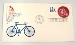 Bicycling FDC Farnam Cachet 1st Day Issue High Wheel Bike Stamped Envelo... - $1.41