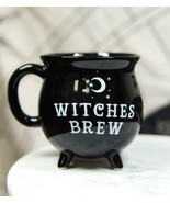 Ebros Wicca Sacred Crescent Moon Witches Brew Black Cauldron Mug Cup 14oz - $26.66 CAD