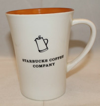 Starbucks Coffee Company 2006 White Orange Tall Coffee Tea Mug Cup Pot Wide Rim - £30.66 GBP