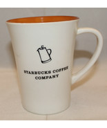 Starbucks Coffee Company 2006 White Orange Tall Coffee Tea Mug Cup Pot W... - £29.97 GBP