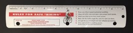 Rules for Safe Biking Metal Ruler Salesman Sample Vintage Bicycle Bike T... - $15.00