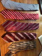 Lot Of 5 Men’s Silk Ties Puritan Van Heusen Geoffrey Beene Claiborne 4 I... - £8.59 GBP