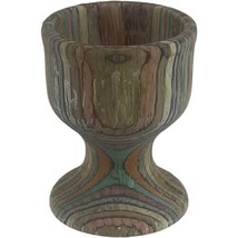 Rainbow Wood Egg Cup Kitchen Breakfast Multi-Color Norpro Hand Carved Boho - £7.59 GBP