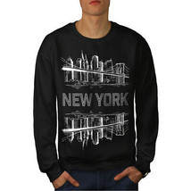 Wellcoda NY City Landscape Fashion Mens Sweatshirt, Big Casual Pullover Jumper - £24.49 GBP+