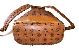 Authentic MCM Stark Studded Backpack Cognac Visetos Medium Brown image 5