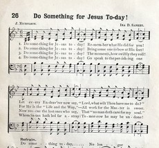 1894 Sheet Music Do Something For Jesus Today Victorian Gospel Hymns 7.7... - $19.99