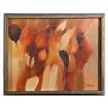 Untitled I (Abstract Browns) By Spencer Signed Oil Painting on Valbonite 11x14 - £300.04 GBP