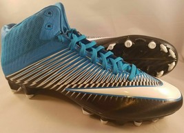 Nike Vapor Speed 2 TD Mid 3/4 Football Cleats Men&#39;s Size 15 Black Blue 8... - $42.75