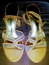 Nina Gold 7.5M Strapy Gold Heels - £16.98 GBP