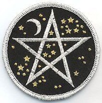 Starry Pentagram Iron-on Patch 3&quot; - £16.74 GBP
