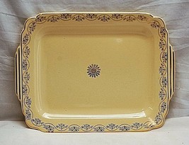 Old Vintage Serving Dish Platter Scalloped Edges Floral Pattern &amp; Gold Trim MCM - £31.80 GBP