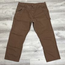 Key Pants Mens 40x30 Brown Relax FIt Dungarees Duck Carpenter Trucker - $27.82