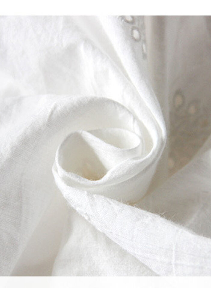 Women's Ruffle Cap Sleeve Trim Eyelet Embroidered 100% Cotton Dress in White AUS Item image 7