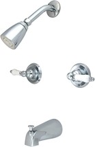5-Inch Spout Reach, Polished Chrome, Twin-Handle Tub And Shower Faucet From - £85.52 GBP