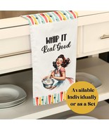 Retro Whip It Real Good Sassy Dish Towel 1950s Housewife Kitchen Tea Tow... - $557.94 MXN