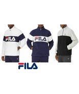 Fila Men&#39;s 1/4 Zip Colorblock Long Sleeve Fleece Pullover Jacket - £20.82 GBP