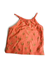 Old Navy Girls Size XS Orange Tankini Swim Top Gold Foil Pineapple Print - $7.66