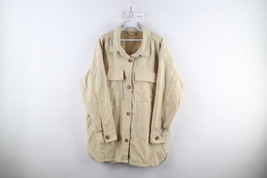 Vintage 90s Streetwear Womens XL Big Pocket Collared Flannel Button Shirt Jacket - £45.91 GBP