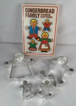 Vintage Fox Run Christmas Cookie  Gingerbread Family Metal Cookie Cutter 4 Piece - £7.20 GBP