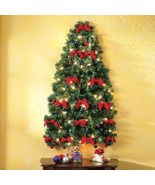 Pre-Lit Wall Mounted Christmas Tree Decorated Holiday Home Decor Lighted... - $28.54